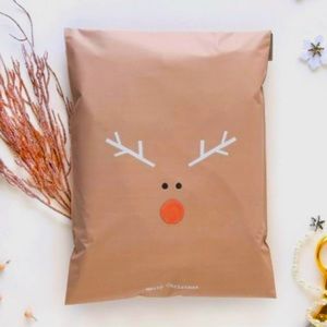 Holiday Reindeer Poly Mailers Designer Shipping Bags Nwt
